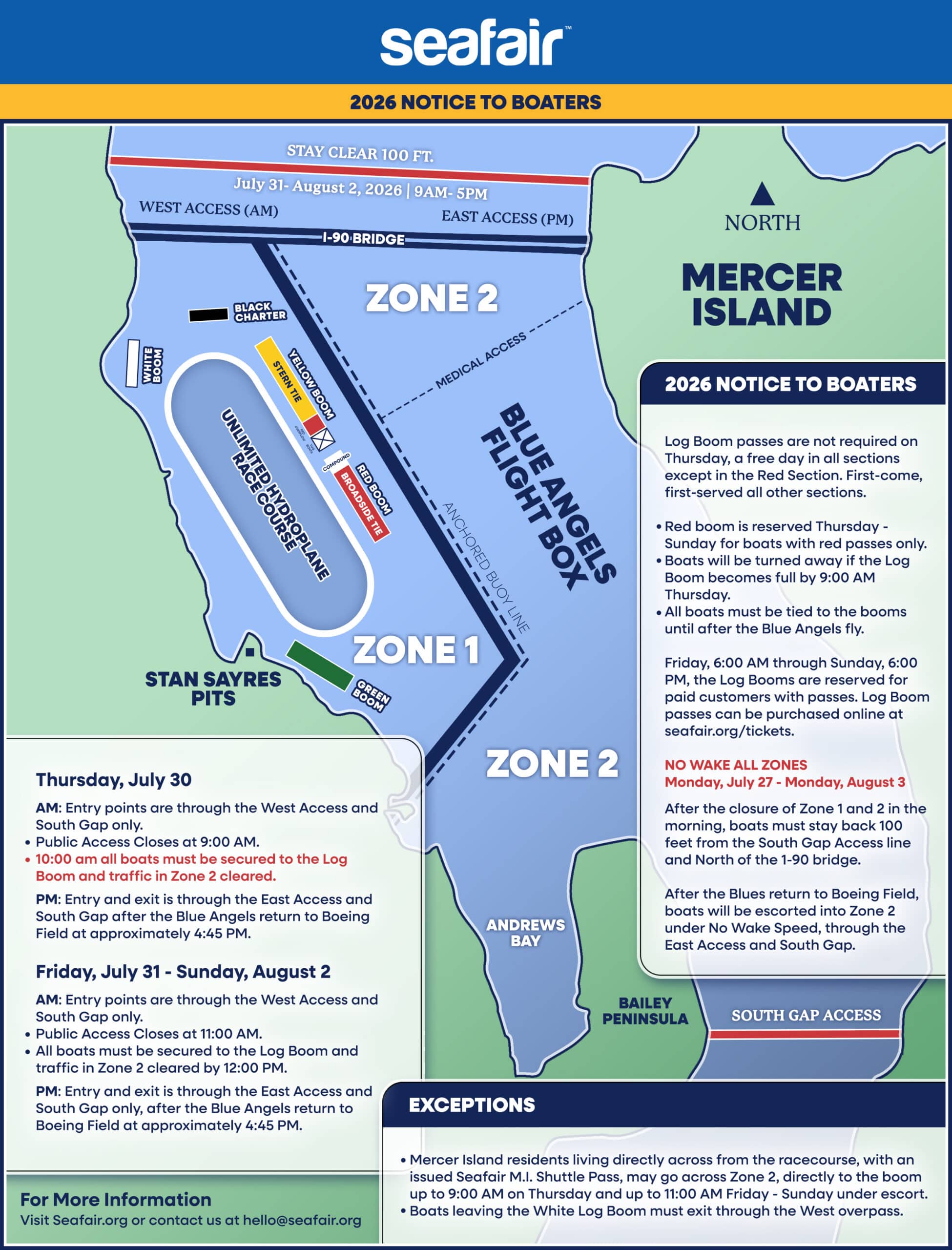 Seafair Logboom Map 2026